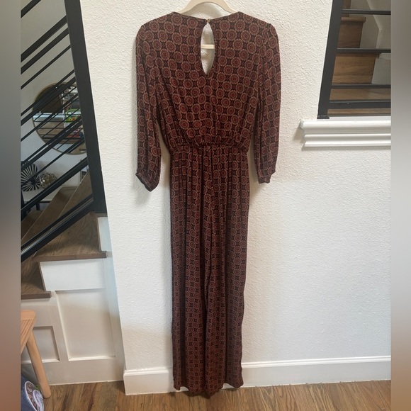 Vintage Inspired Mandala Print Bohemian Long Sleeved Jumpsuit - Picture 3 of 6